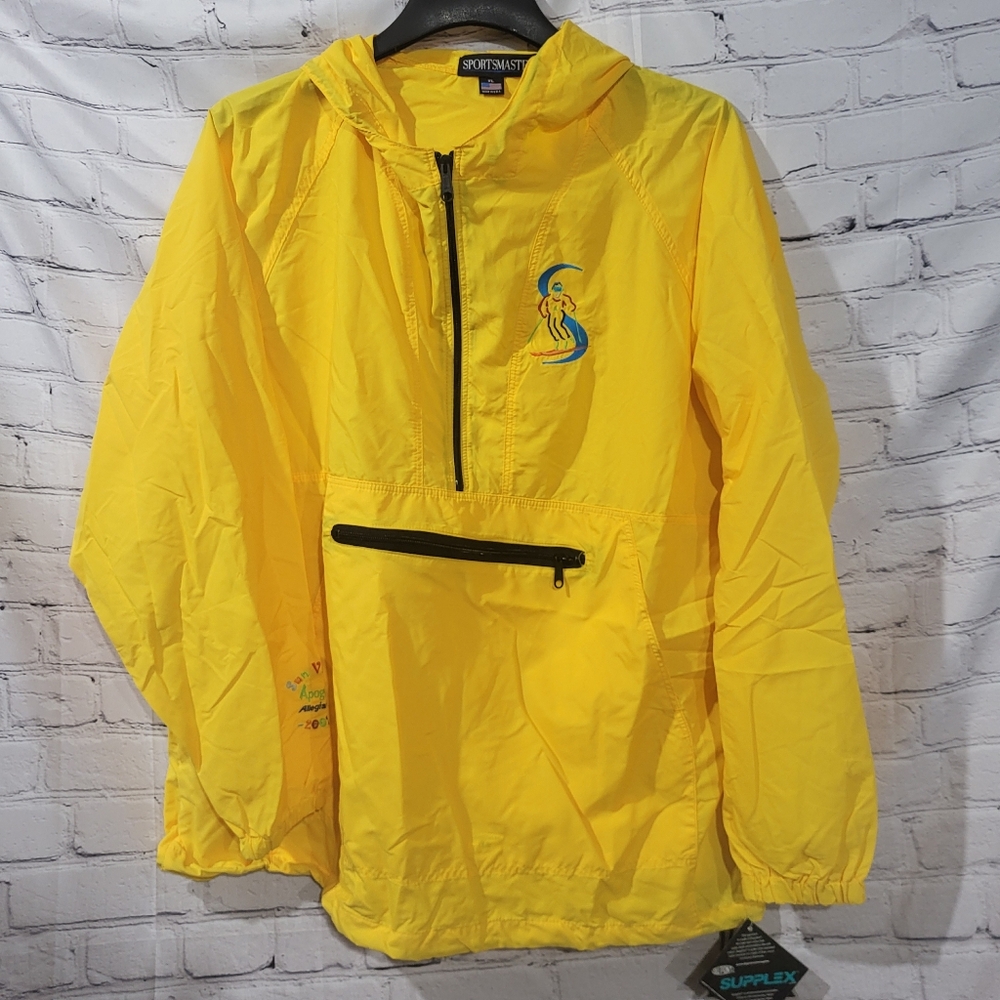 Vintage Sportsmaster Yellow Windbreaker with Embroidered Design